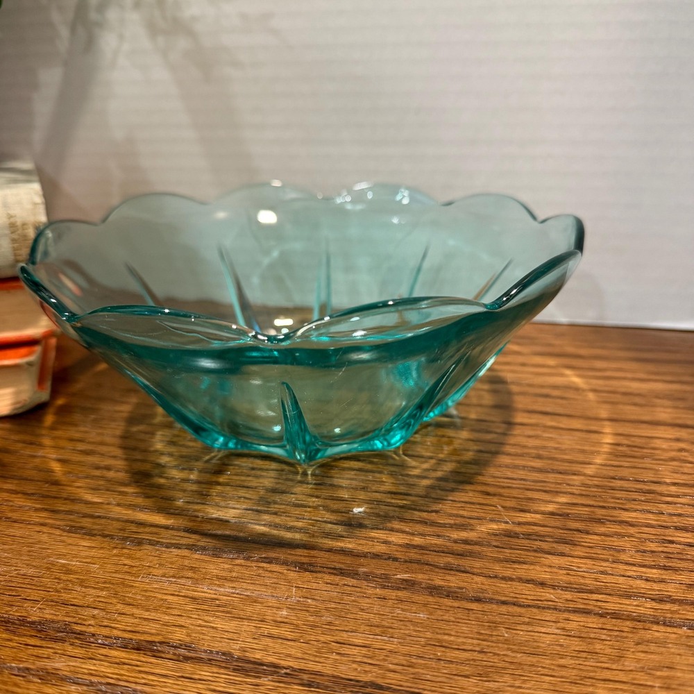 Swedish Modern Anchor Hocking Aquamarine MCM Serving Bowl